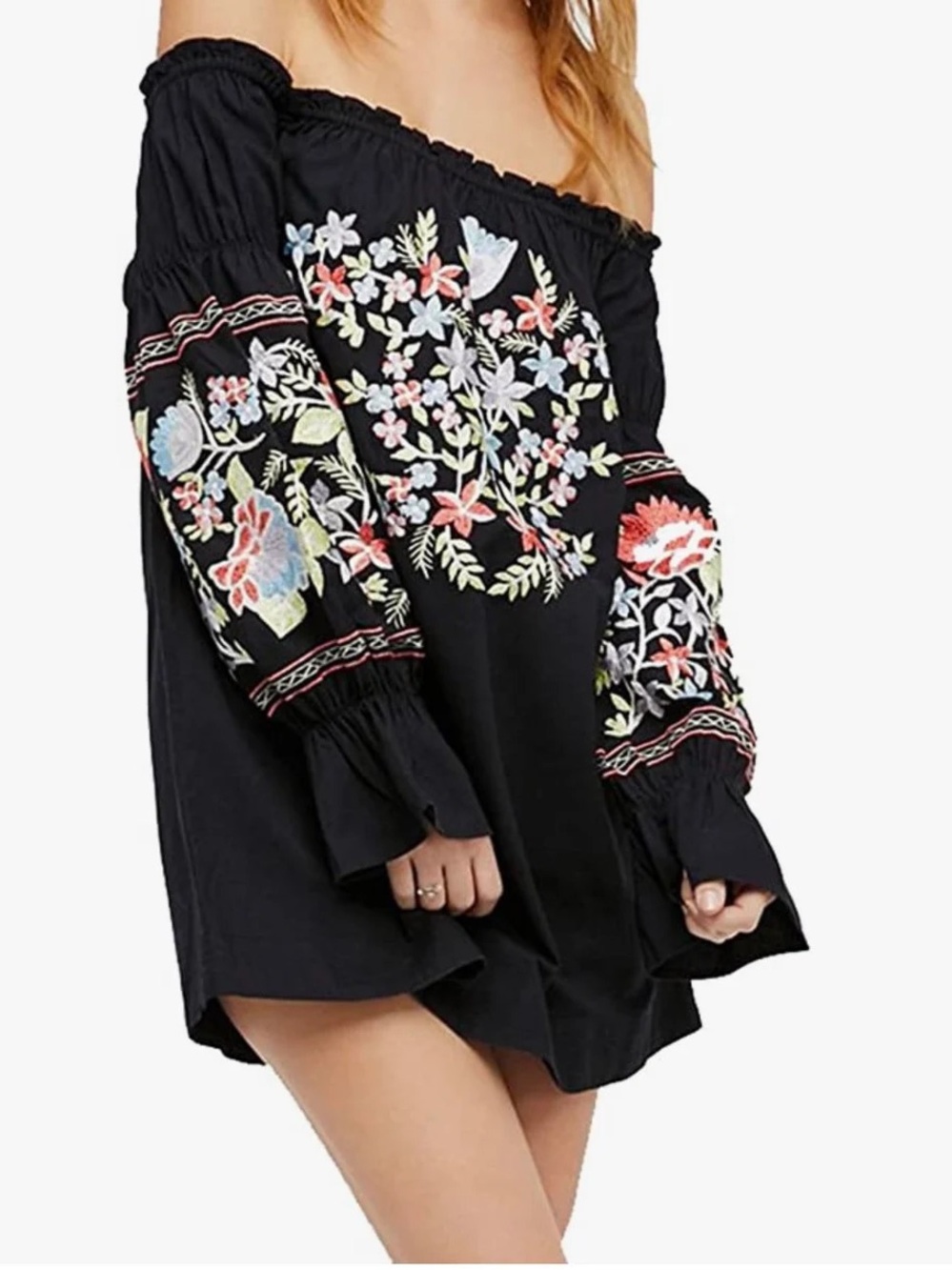 Free People Fleur du Jour Floral Embroidered Mini Dress Size XS